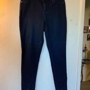 Jennifer Lopez Black Skinny Jeans with Studded Accents